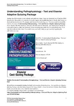 Understanding Pathophysiology - Text and Elsevier Adaptive Quizzing PackageSue E. Huether RN PhD, Kathryn L. McCance RN PhD, Elsevier