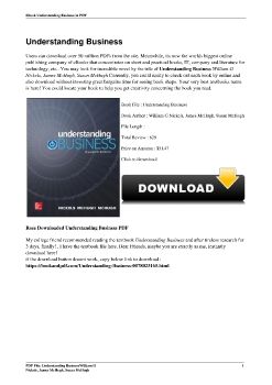 Understanding BusinessWilliam G Nickels, James McHugh, Susan McHugh