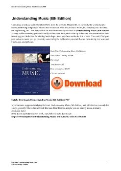 Understanding Music (8th Edition)Jeremy Yudkin