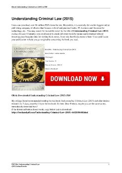 Understanding Criminal Law (2015)Joshua Dressler