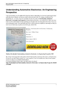 Understanding Automotive Electronics: An Engineering PerspectiveWilliam Ribbens