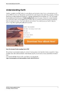Understanding EarthJohn Grotzinger, Thomas H. Jordan