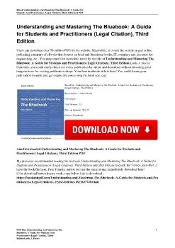 Understanding and Mastering The Bluebook: A Guide for Students and Practitioners (Legal Citation), Third EditionLinda J. Barris
