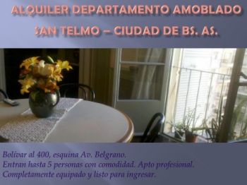 Departamento San Telmo Amoblado en Alquiler