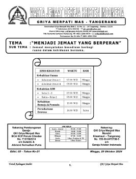 WARTA JEMAAT GKI GMM EDISI 05 (20-10-2024)