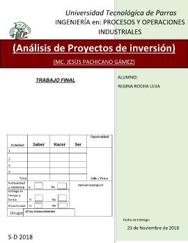 FLIP INGENIERÍA EN PROCESOS Y OPERACIONES INDUSTRIALES 10°A REGINA ROCHA