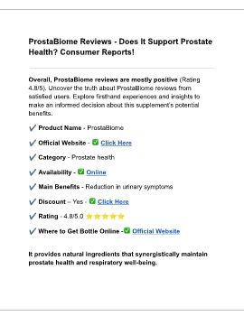 ProstaBiome Review - Does It Support Prostate Health? Consumer Reports!