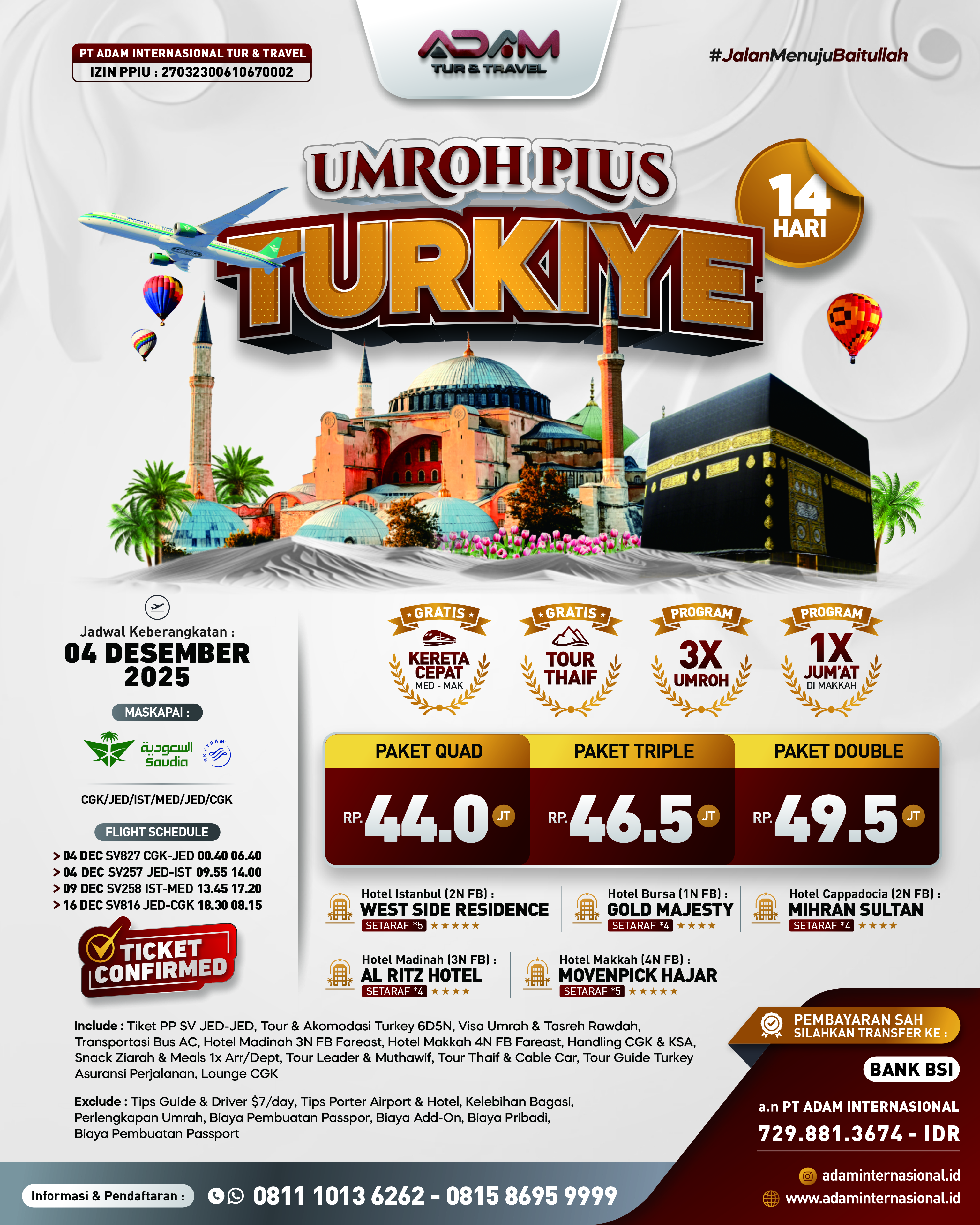 PACKAGE ADAM INTERNASIONAL 2025/2026