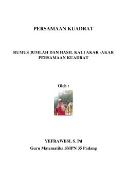 TRY- RUMUS JUMLAH DAN HASIL KALI AKAR-AKAR PK
