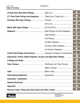 Parker - Table of Contents 