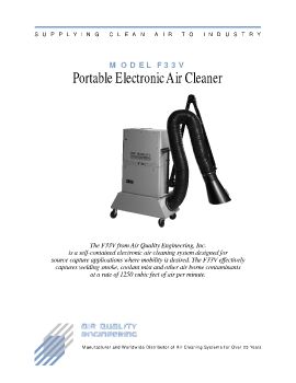 Air Quality Engineering - Model F33V portable electronic air cleaner 