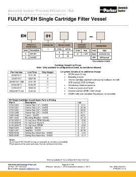Parker - Fulflo EH single cartridge filter vessel 