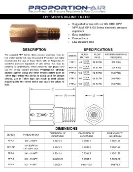 Proportion-Air - FPP Series In-line filter