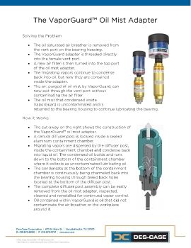 Des-Case - The VaporGuard Oil Mist Adapter 