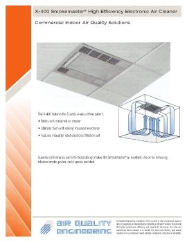 Air Quality Engineering - X-400 SmokeMaster High efficiency electronic air cleaner