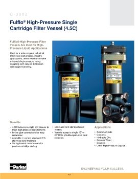 Parker - Fulflo High-Pressure Single Cartridge Filter Vessel