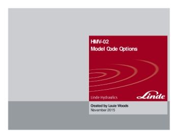 Linde - HMV-02 Model code options 