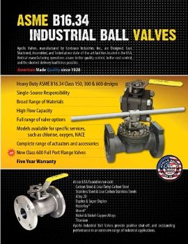Apollo - ASME B16.34 Industrial Ball Valves