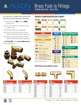 Alkon - Brass Push-In Fittings Ordering Guide