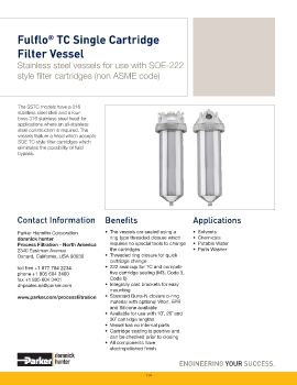 Parker - Fulflo TC Single Cartridge Filter Vessel 