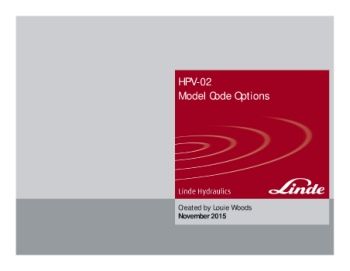 Linde - HPV-02 Model code options