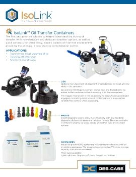 Des-Case - IsoLink oil transfer containers 