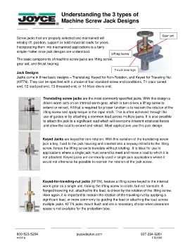 Joyce - Understanding the 3 types of machine screw jack designs 