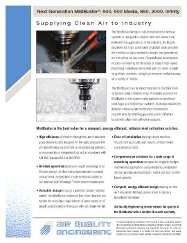 Air Quality Engineering - Next Generation MistBuster: 500, 500 Media, 850, 2000 and Infinity