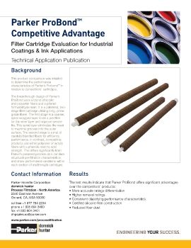 Parker - Parker ProBond competitive advantage filter cartridge evaluations for industrial coatings and applications