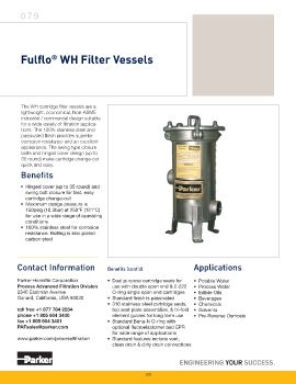 Parker - Filflo WH Filter Vessels 