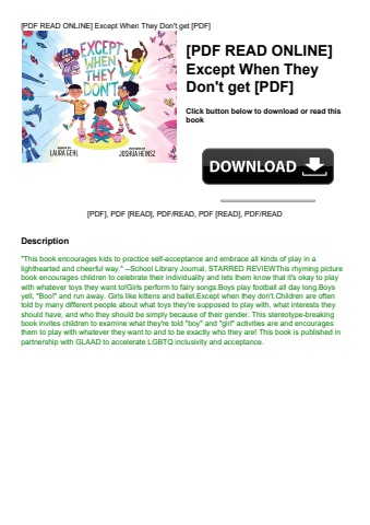 [pdf read online] except when they don't get [pdf]