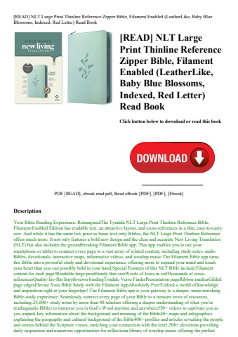 [read] nlt large print thinline reference zipper bible  filament enabled (leatherlike  baby blue blo