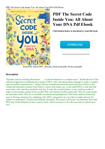 pdf the secret code inside you all about your dna pdf ebook