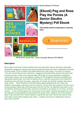 [ebook] peg and rose play the ponies (a senior sleuths mystery) pdf ebook