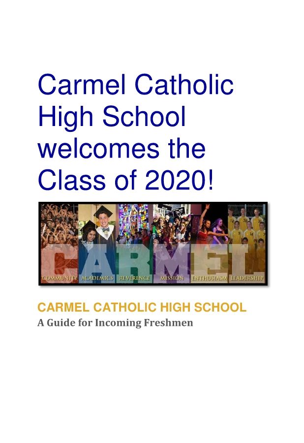 Carmel Catholic 2016-17 - A Guide for Incoming Freshmen