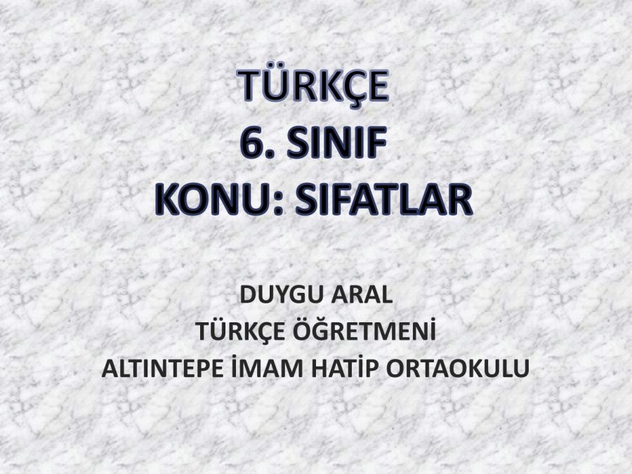 DUYGU ARAL SIFATLAR