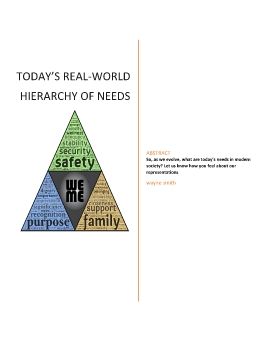 Today’s REAL-WORLD Hierarchy of Needs