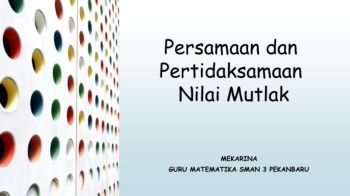 Persamaan Nilai Mutlak