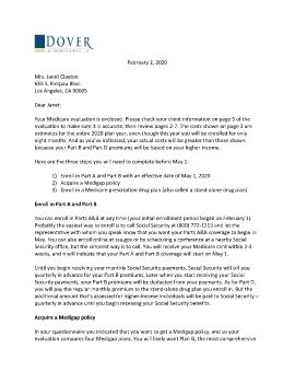 Cover letter and evaluation for Janet Clayton