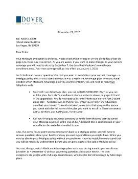 Cover letter and evaluation for Peter Smith