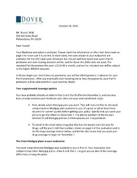 Cover Letter and Evaluation for Russell Wild