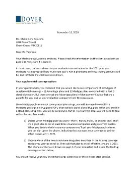 Cover Letter and Evaluation for Maria Elena Yajarano