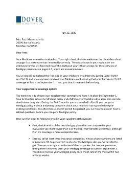 Cover Letter and Evaluation for Patti Messerschmitt