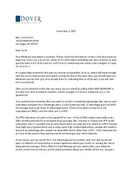 Cover letter and evaluation for Carol Smith