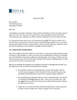 Cover Letter and Evaluation for Sue Marx