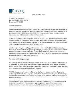 Cover Letter and Evaluation for Dr. Maury Rosenstein