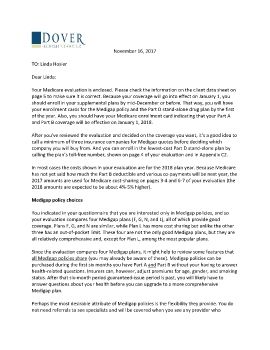 Cover letter and evaluation for Linda Hosier