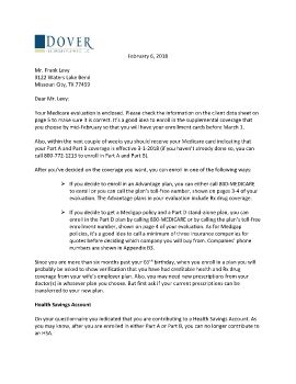 Cover Letter and Evaluation for Frank Levy