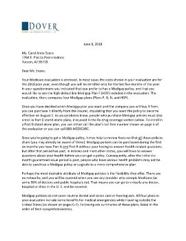 Cover Letter & Evaluation for Carol Evans
