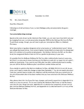 Cover Letter and Appendices for Irene Ellsworth